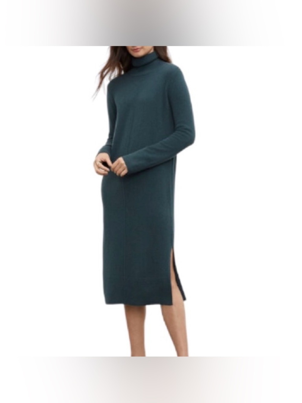 Club Monaco Teal Turtleneck Midi Dress